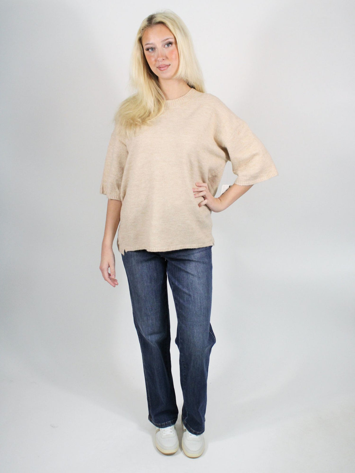 Free People Margot Sweater Tee Pearl Melange