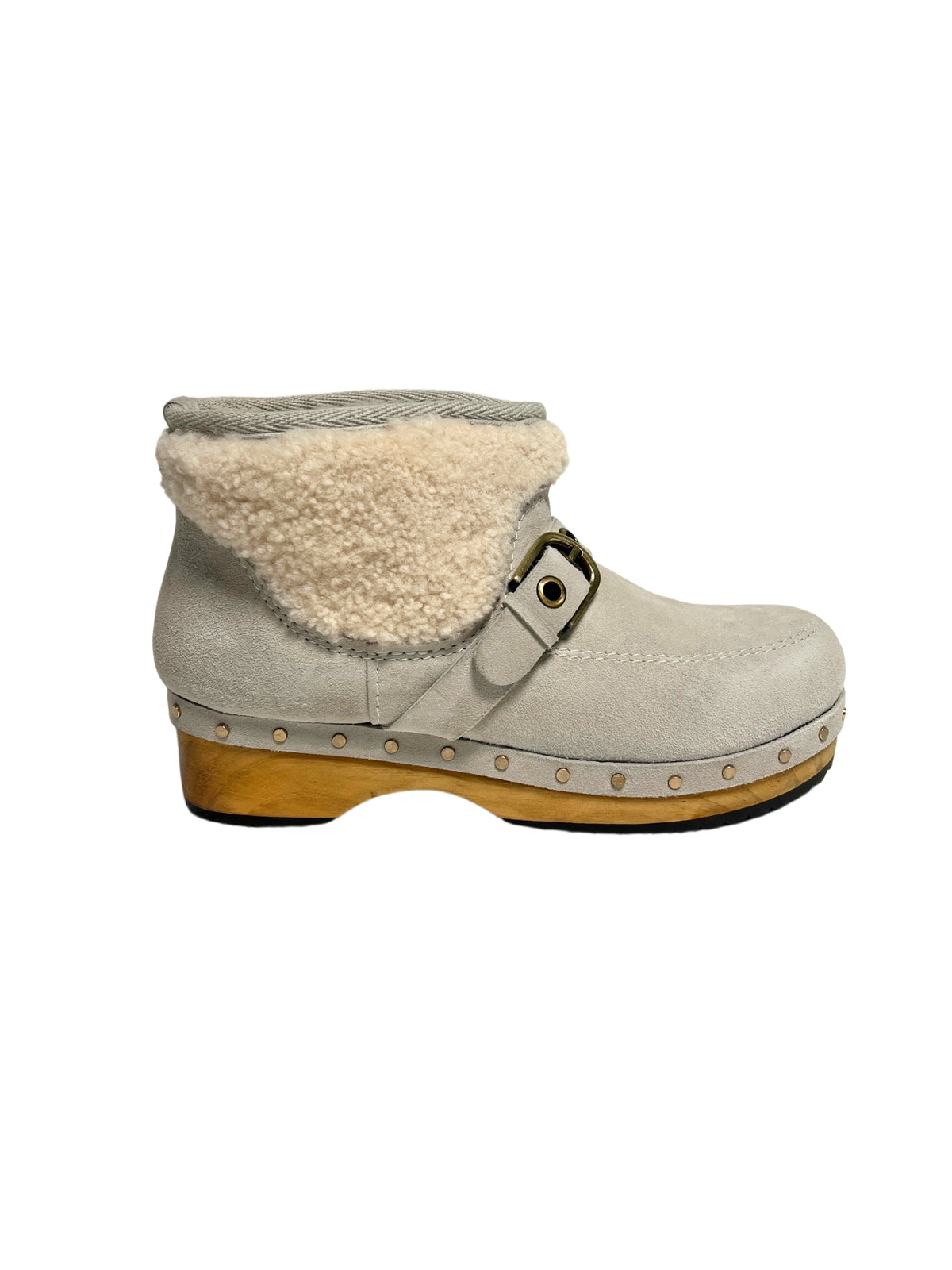 free people oak clog boots dust bunny suede front side view