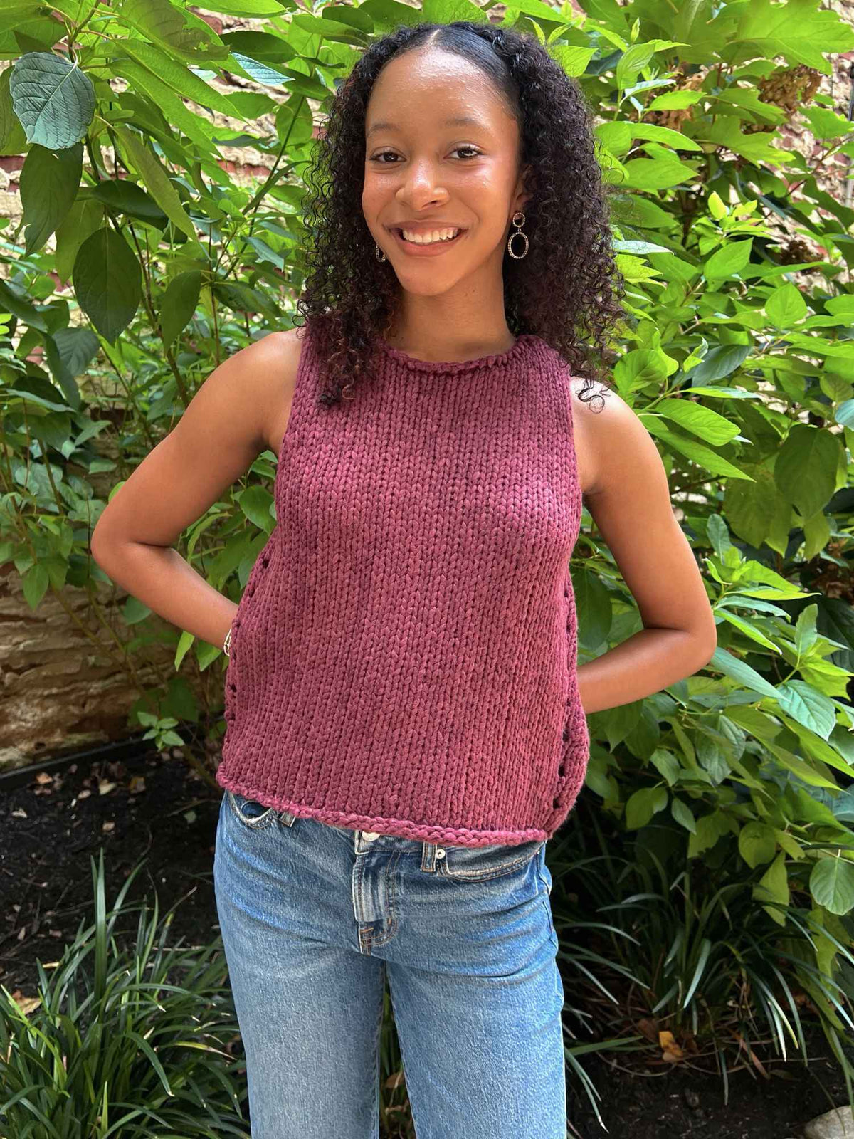 Free People Opal Knit Tank Sangria