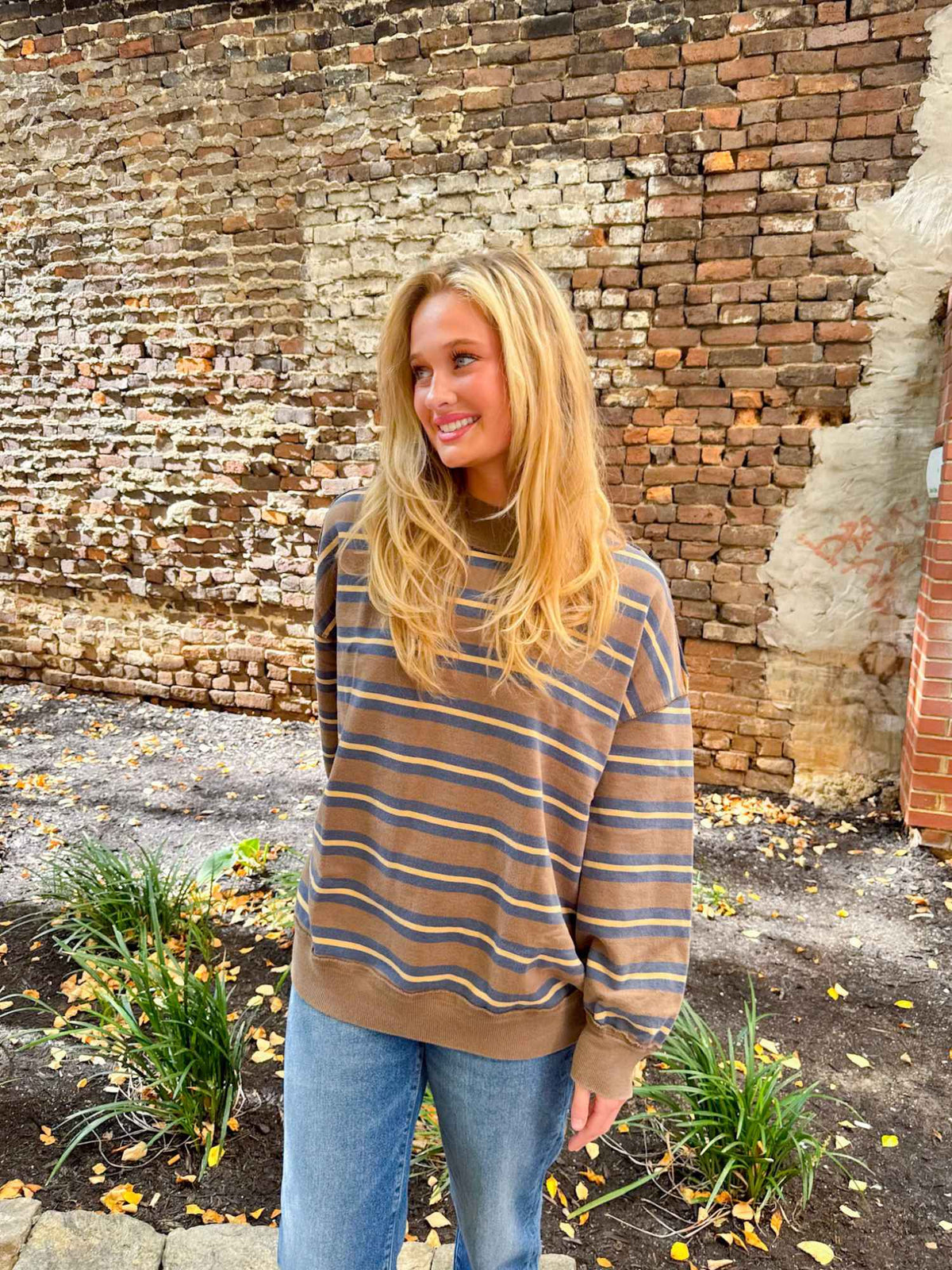 We The Free Palm Spring Striped Pullover army