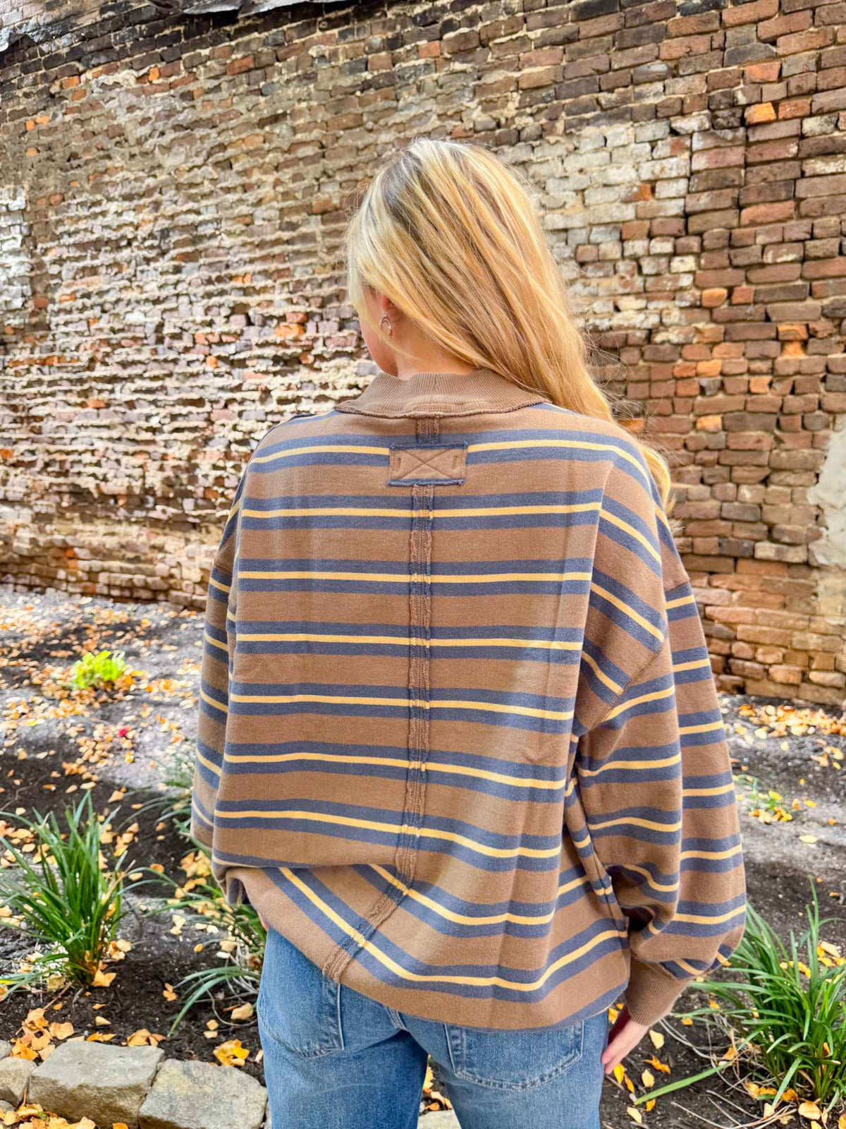 We The Free Palm Spring Striped Pullover army