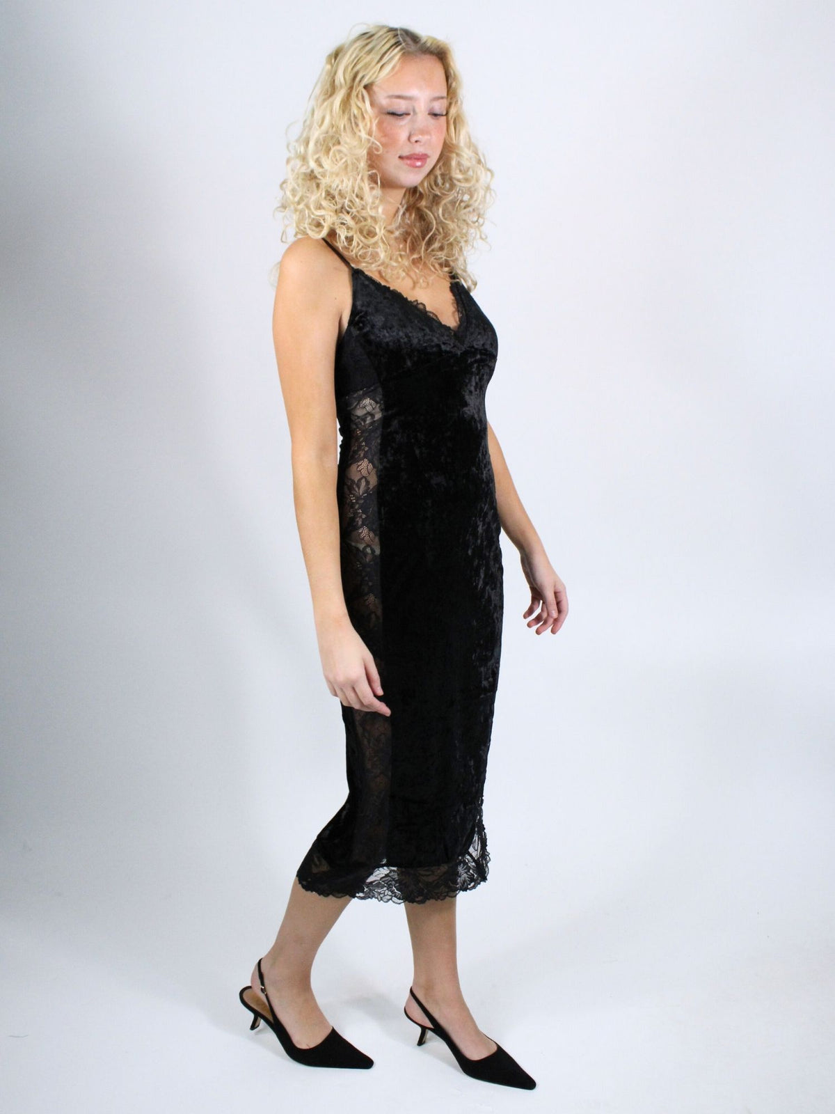 Free People Raise A Toast Midi Slip Black