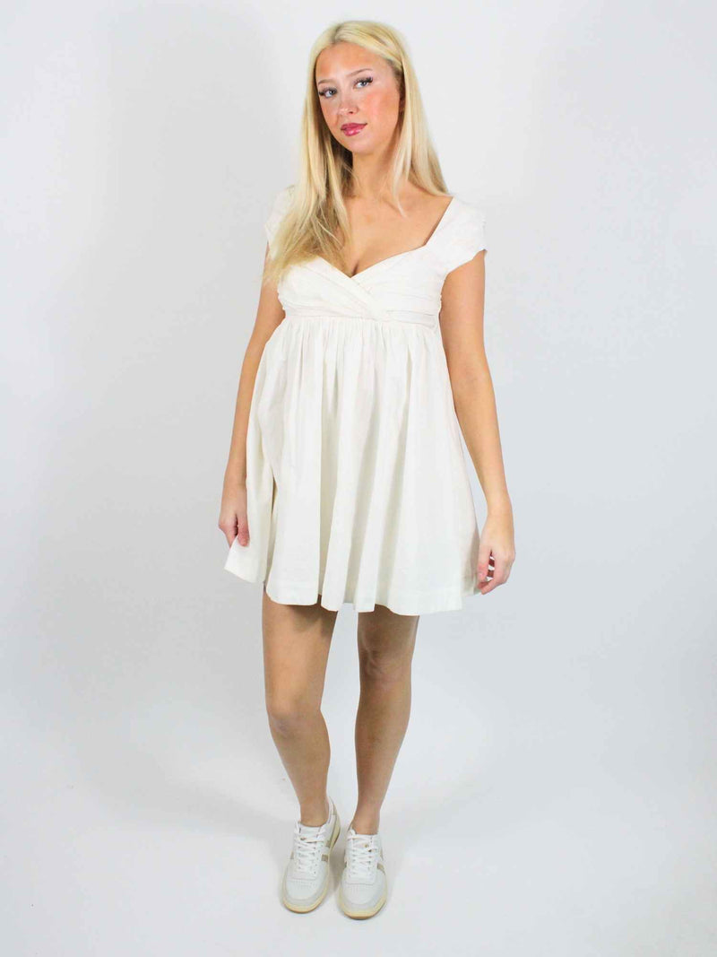 Free People Raven Babydoll Mini Dress Ivory