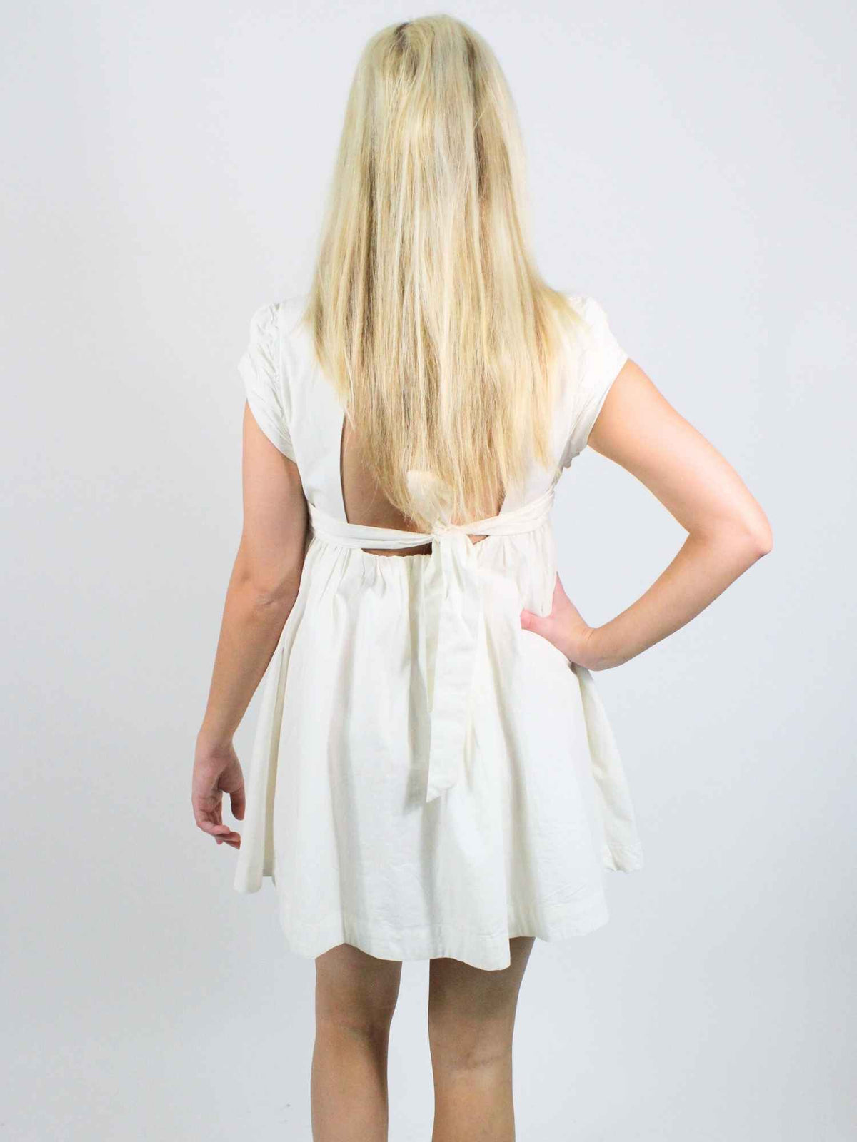 Free People Raven Babydoll Mini Dress Ivory