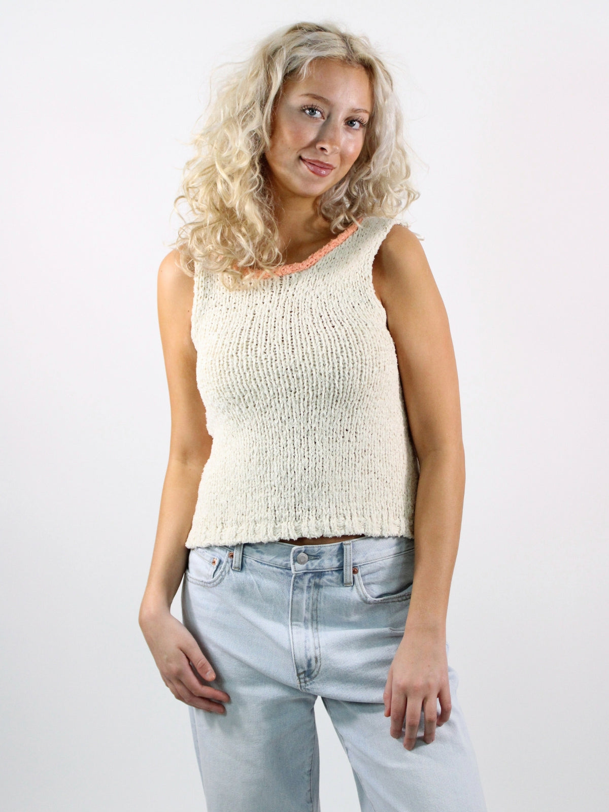 Free People Sicilly Sweater Tank Ivory Combo