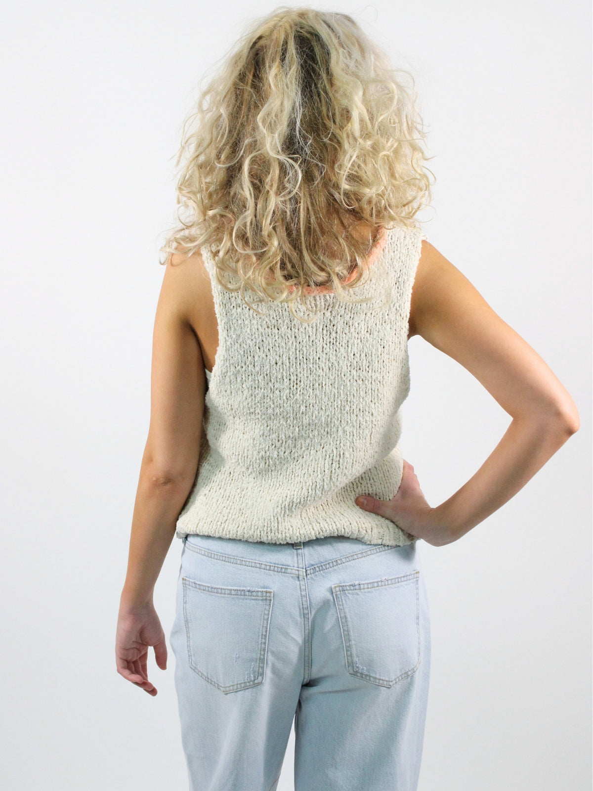 Free People Sicilly Sweater Tank Ivory Combo