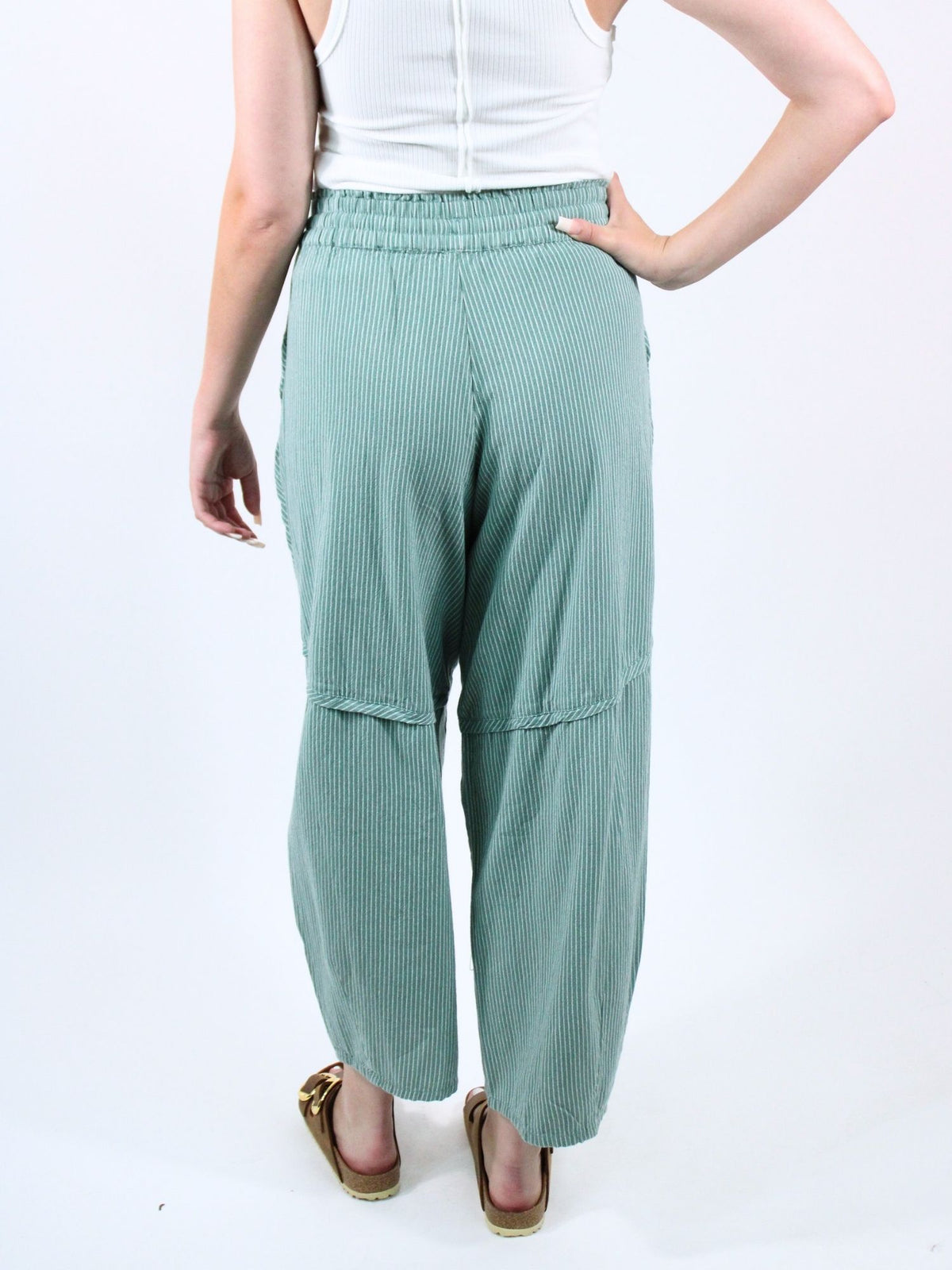 Free People Something Good Pull On Barrel Pants Blue Trail Combo