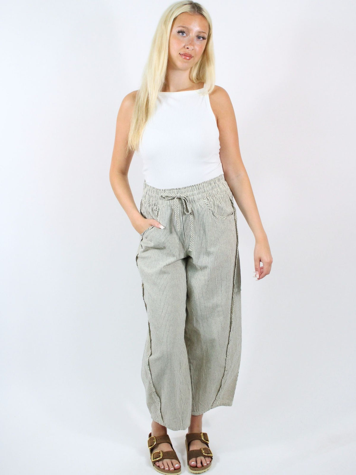 Free People Something Good Pull On Barrel Pants Ivory Combo
