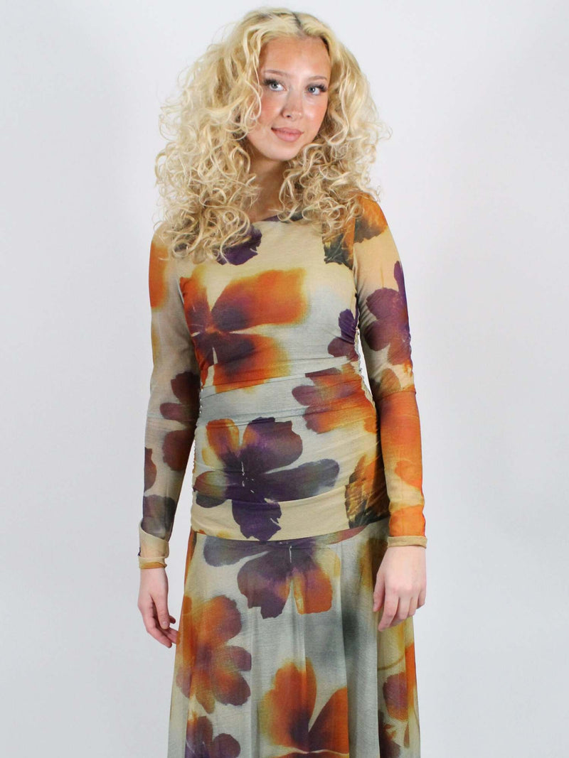 Free People Sunnei Mesh Maxi Dress Sunrise Combo