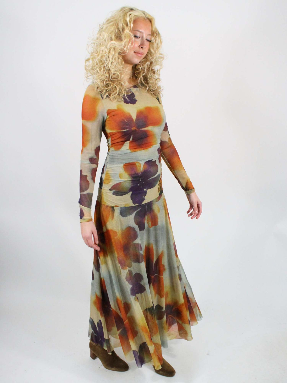 Free People Sunnei Mesh Maxi Dress Sunrise Combo