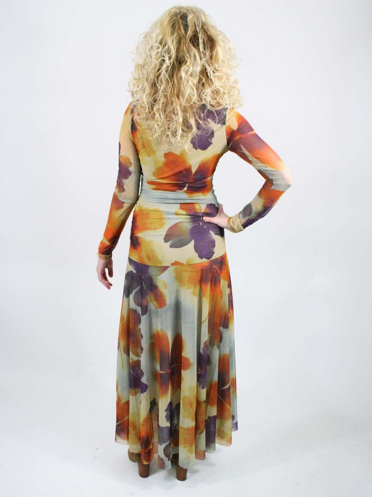 Free People Sunnei Mesh Maxi Dress Sunrise Combo