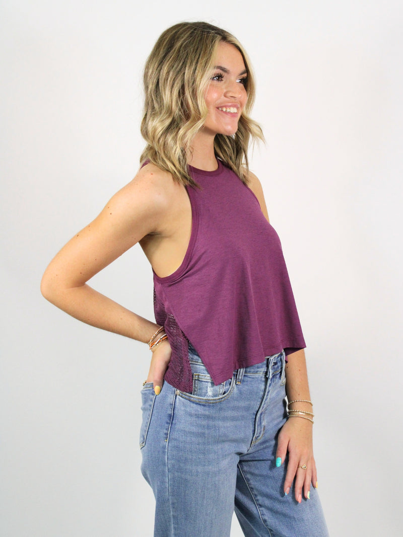 free people tempo tank deep mulberry 