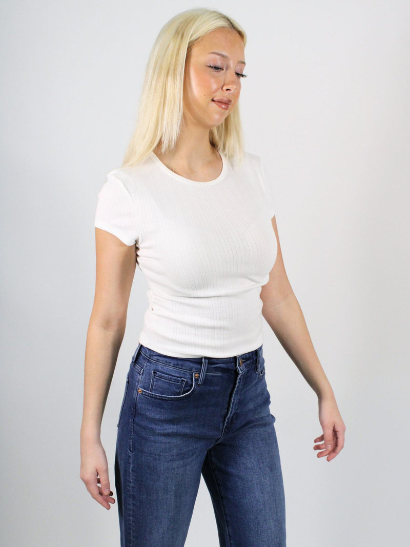 Free People Wait A Minute Baby Tee Oatmeal