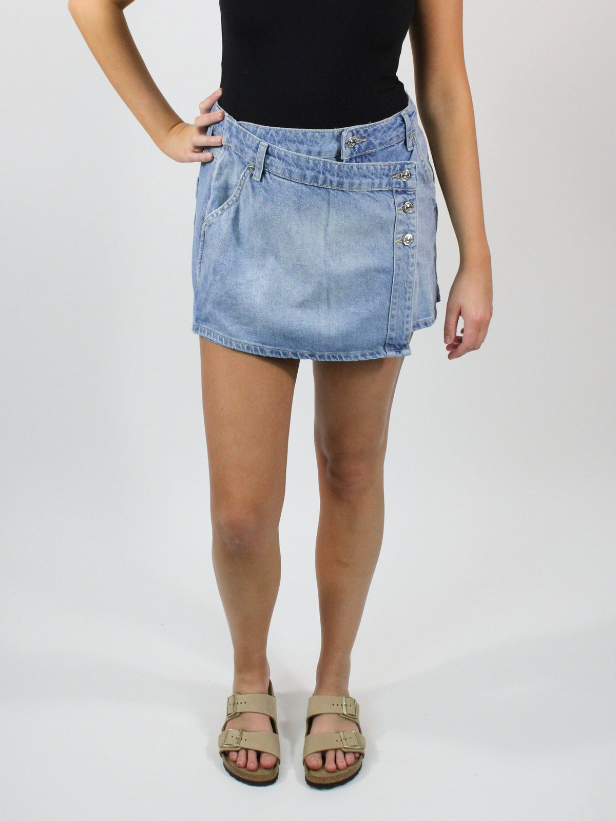 free people wynne denim skirt light indigo
