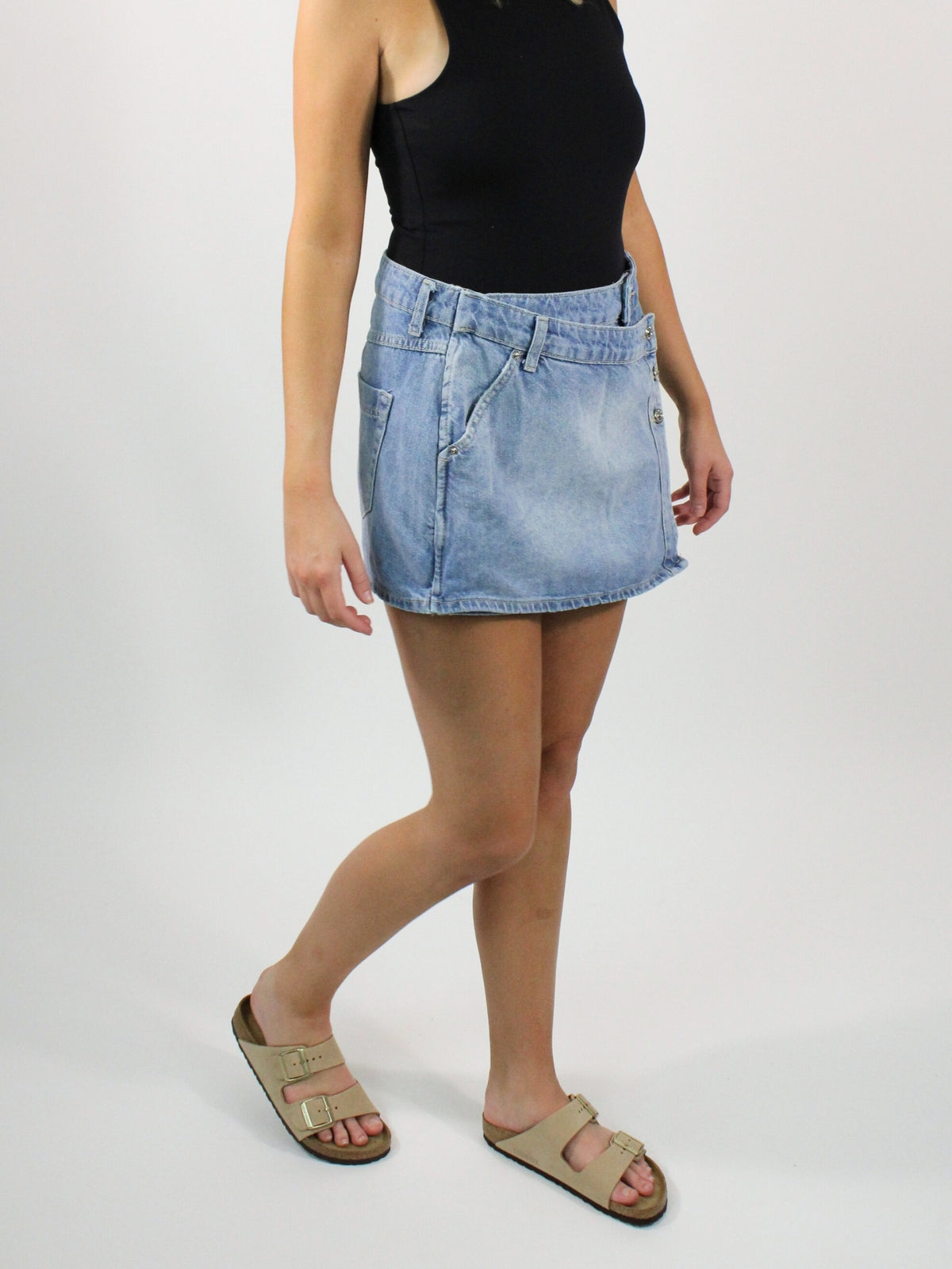 free people wynne denim skirt light indigo