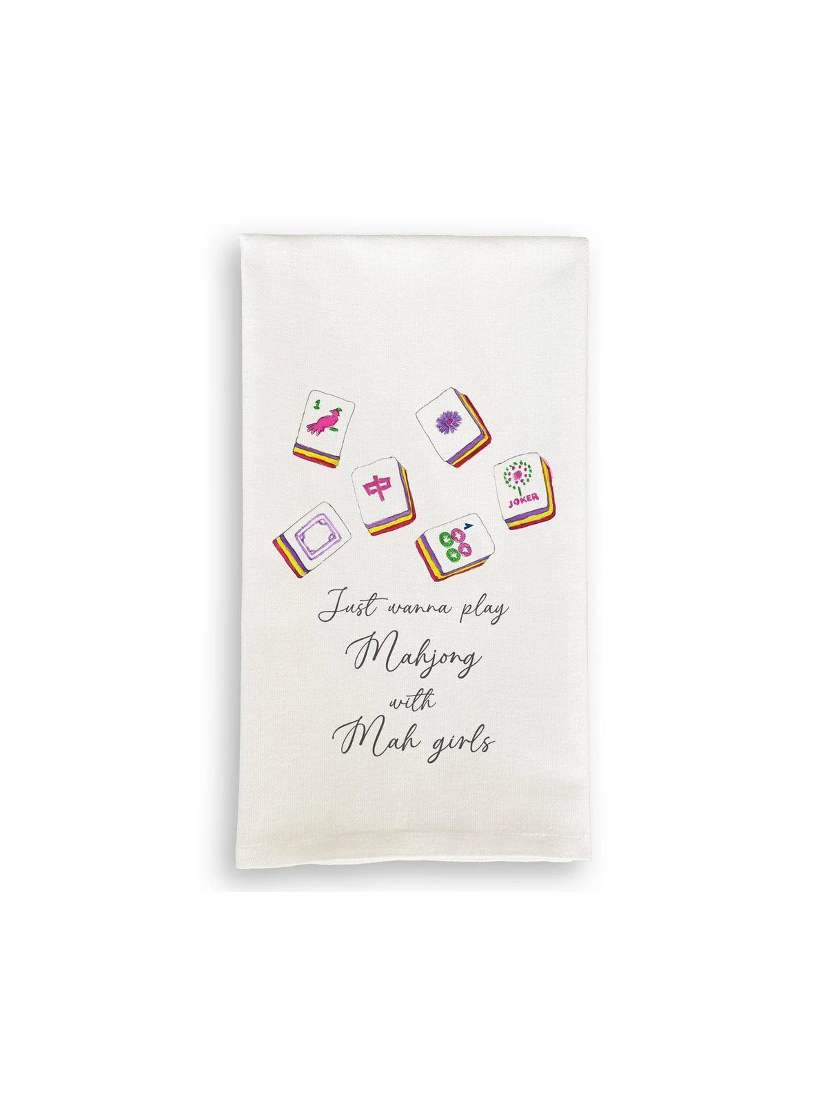 French Graffiti Mahjong with Mah Girls Tea Towel