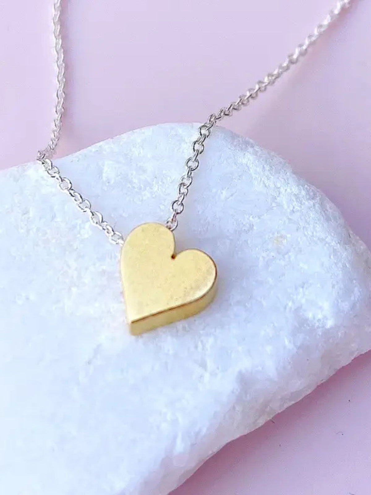 16" Tiny Mighty Gold Heart Necklace