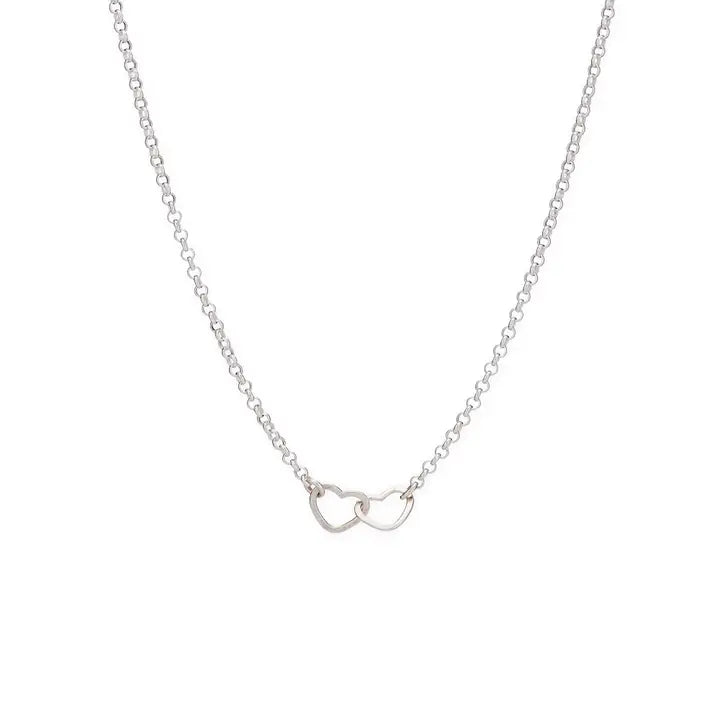 Freshie & Zero Sterling Silver Two Tiny Hearts Necklace 18"