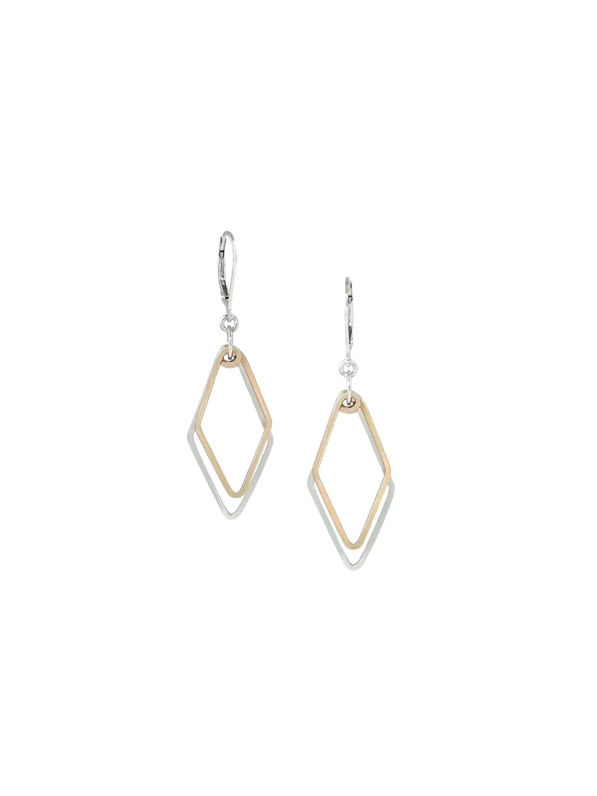 Gold + Silver Diamond Outline Earrings