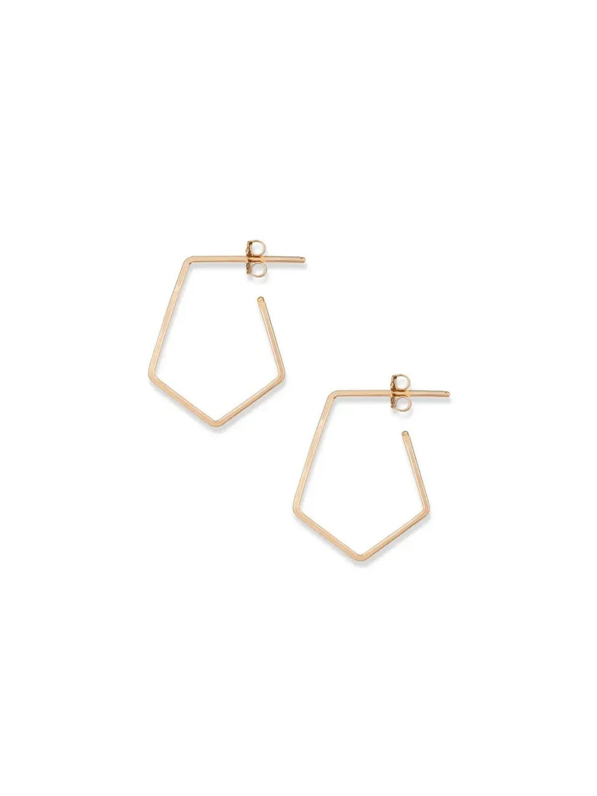 Little Prism Minimal Geometric Hoop Earrings: Gold Filled