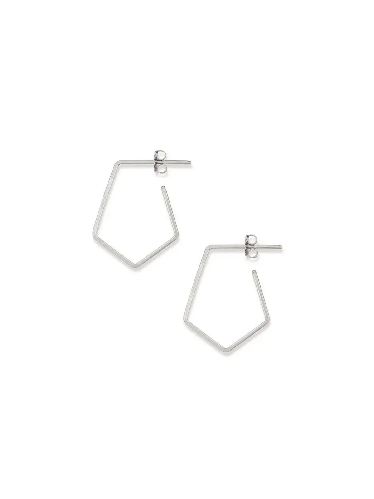 Little Prism Minimal Geometric Hoop Earrings: Sterling Silver