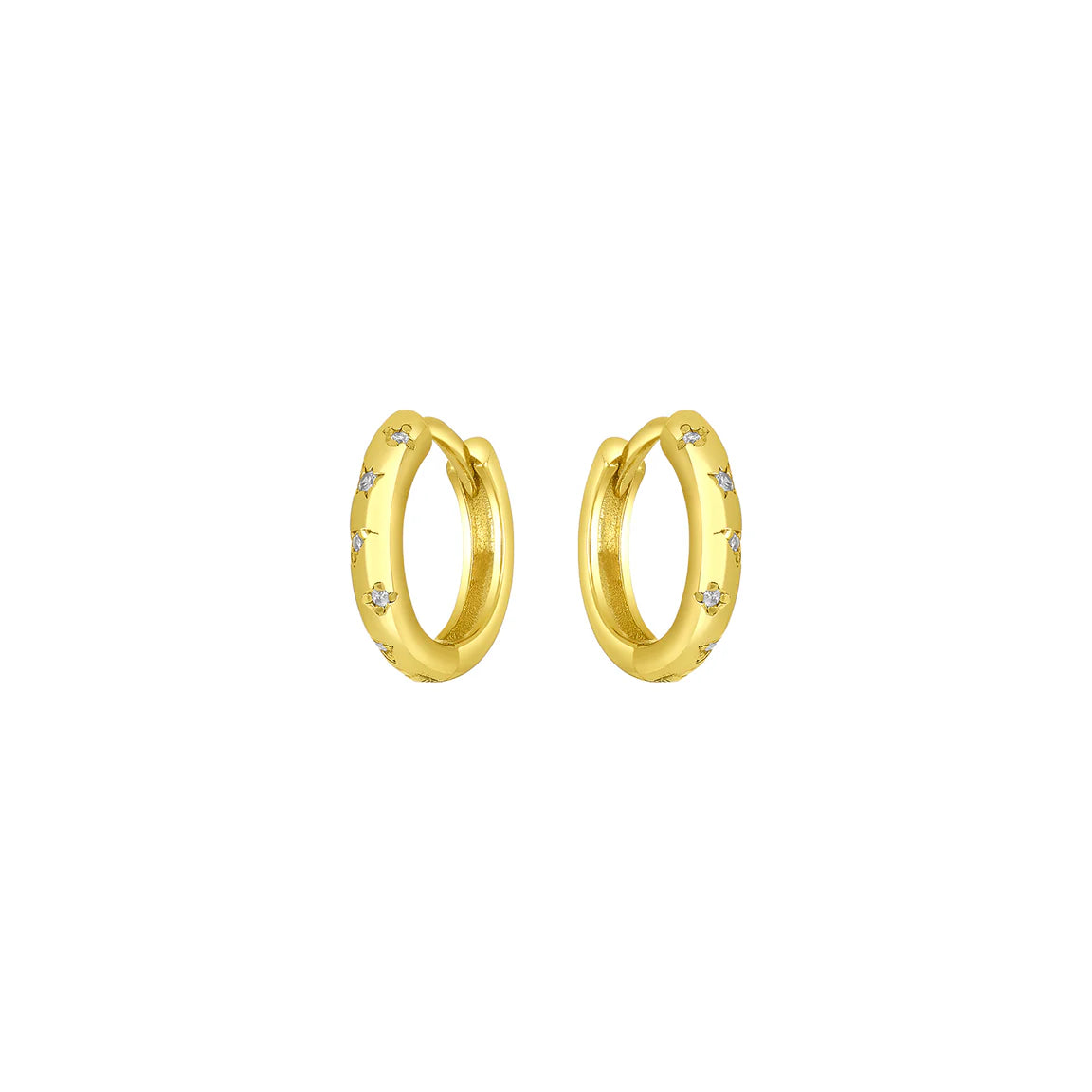 FYB Jewelry Astra Huggie Hoop Earrings Gold-Plated Cubic Zirconia CZ