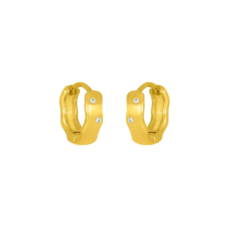 FYB Jewelry Dottie Huggies 18k Gold-Plated Cubic Zirconia CZ