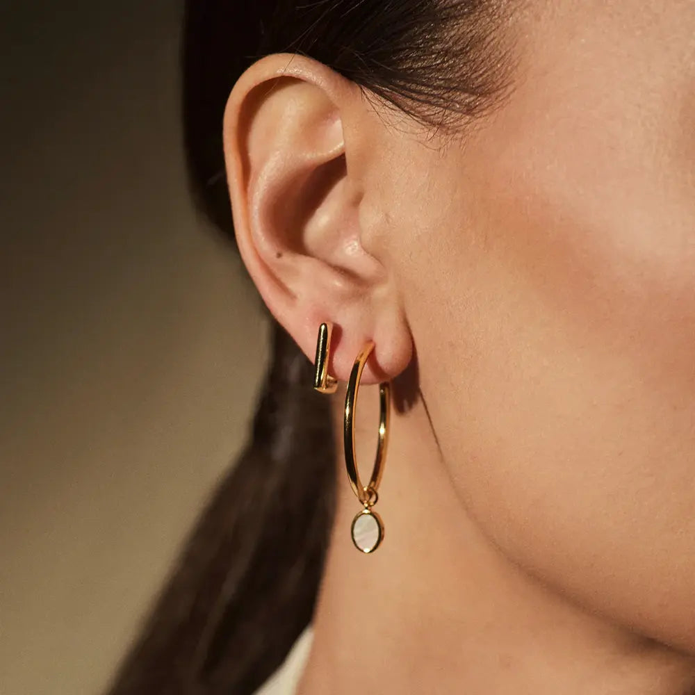 FYB Jewelry Erin Square Huggie Hoop Earrings Gold-Plated