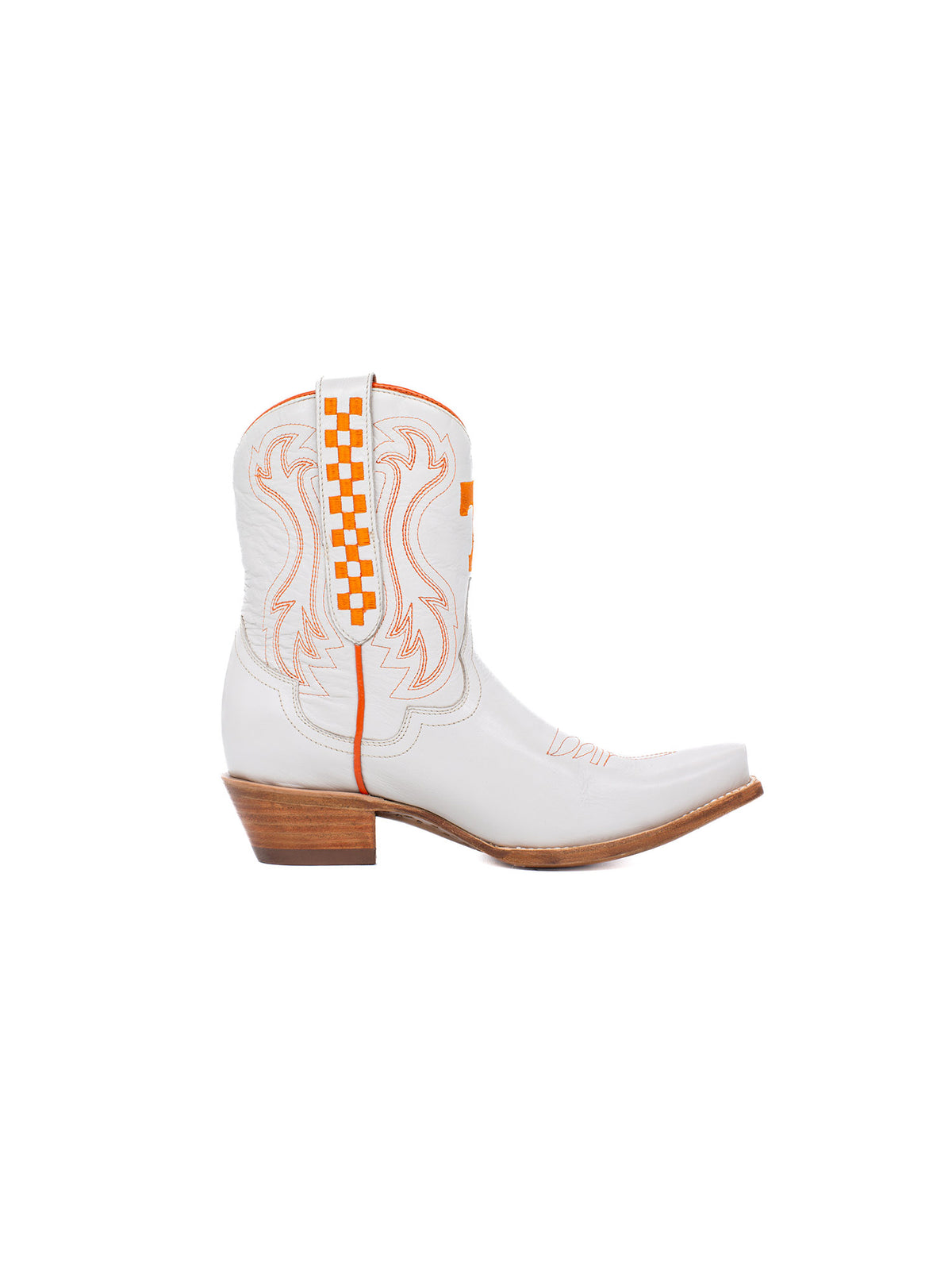 Gameday Boots Tennessee Volunteers Ivory Leather Gameday Shorty Western Boot Orange Power T Logo