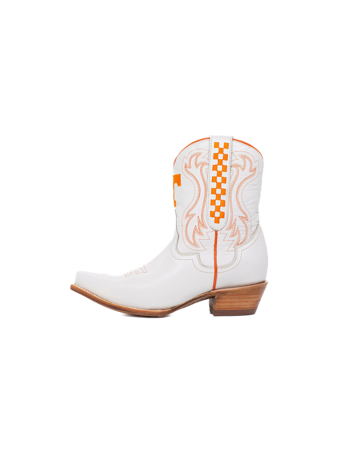 Gameday Boots Tennessee Volunteers Ivory Leather Gameday Shorty Western Boot Orange Power T Logo