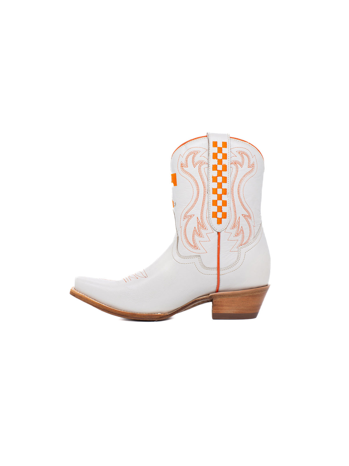 Gameday Boots Tennessee Volunteers Ivory Leather Gameday Shorty Western Boot Orange Power T Logo