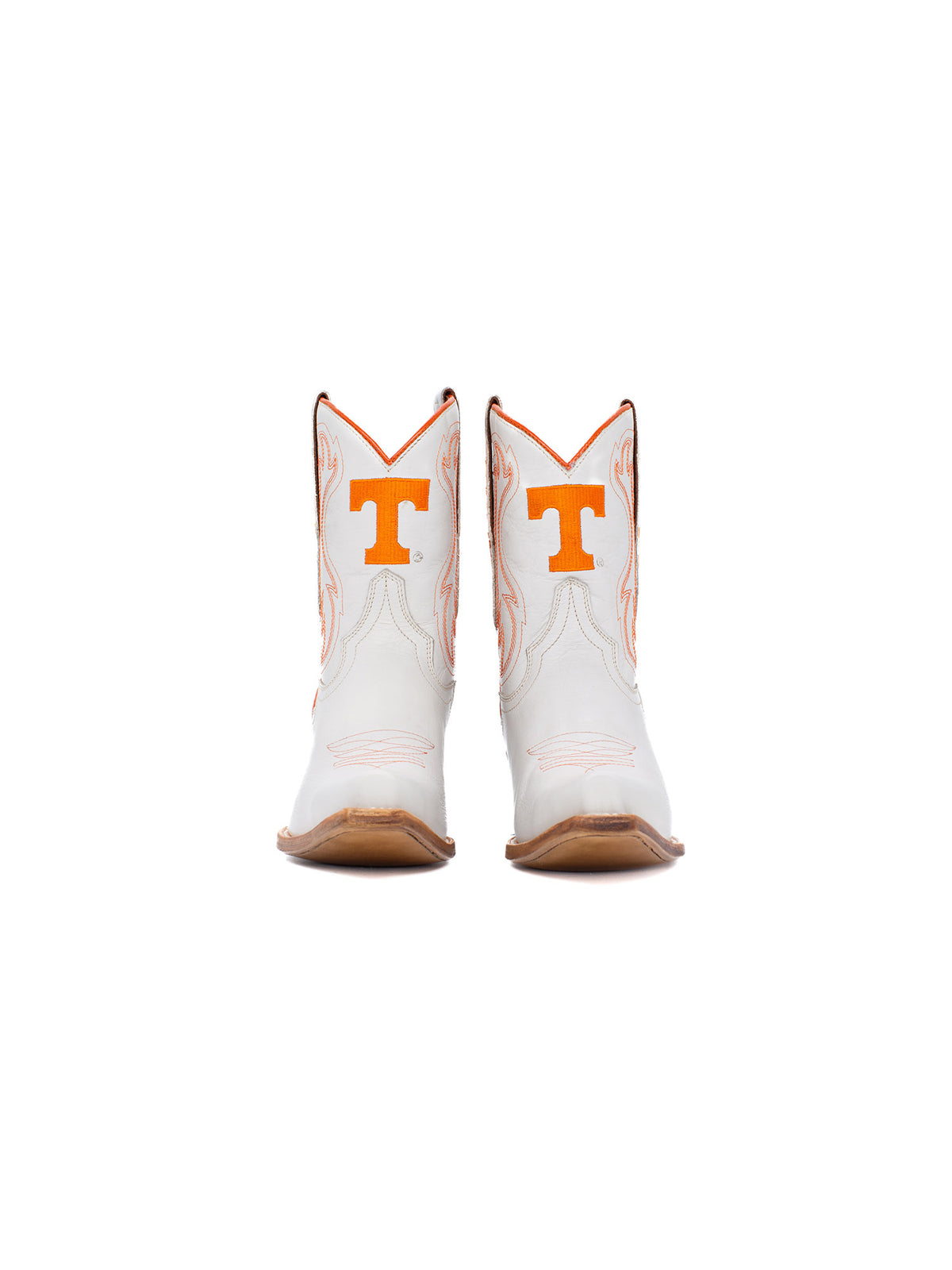 Gameday Boots Tennessee Volunteers Ivory Leather Gameday Shorty Western Boot Orange Power T Logo