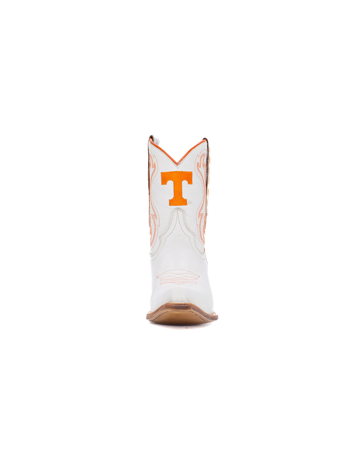 Gameday Boots Tennessee Volunteers Ivory Leather Gameday Shorty Western Boot Orange Power T Logo