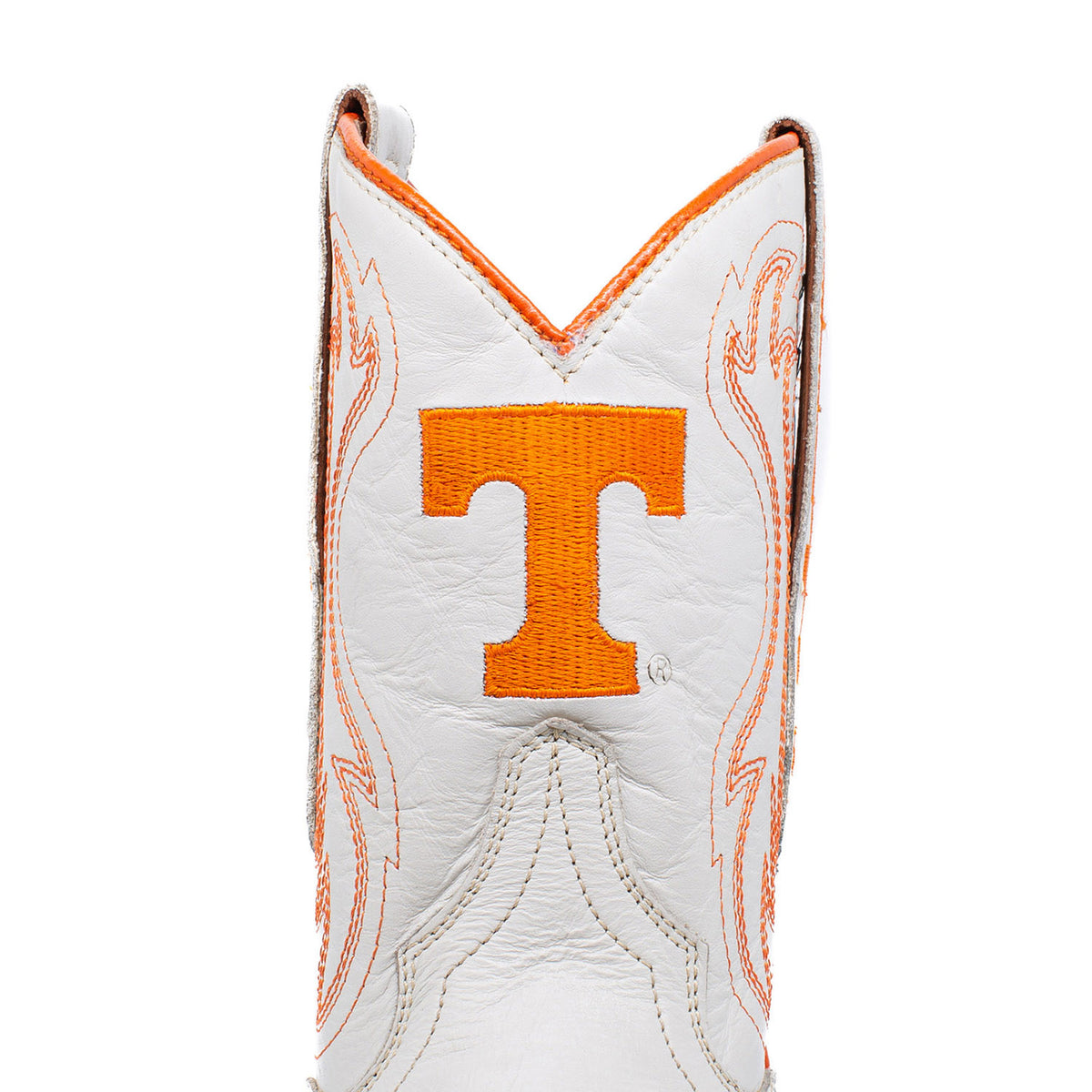 Gameday Boots Tennessee Volunteers Ivory Leather Gameday Shorty Western Boot Orange Power T Logo