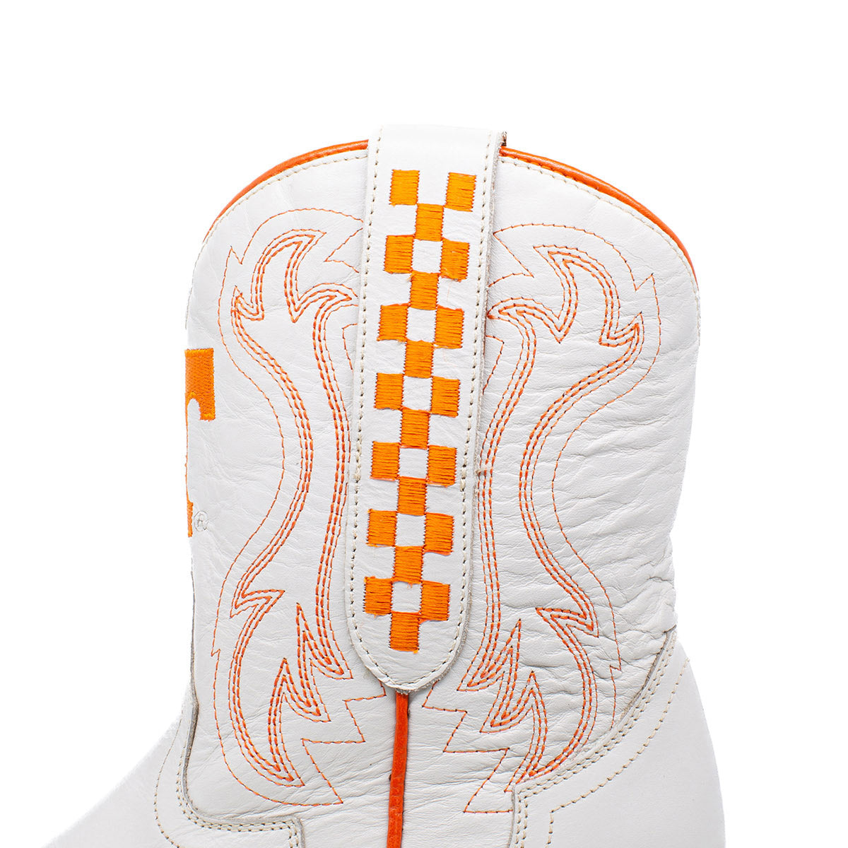 Gameday Boots Tennessee Volunteers Ivory Leather Gameday Shorty Western Boot Orange Power T Logo