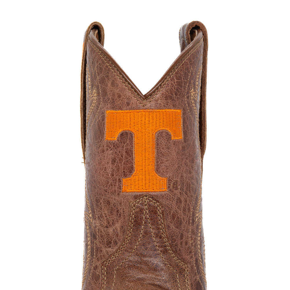 Gameday Boots Tennessee Volunteers Tan Leather Gameday Shorty Western Boot Orange Power T Logo