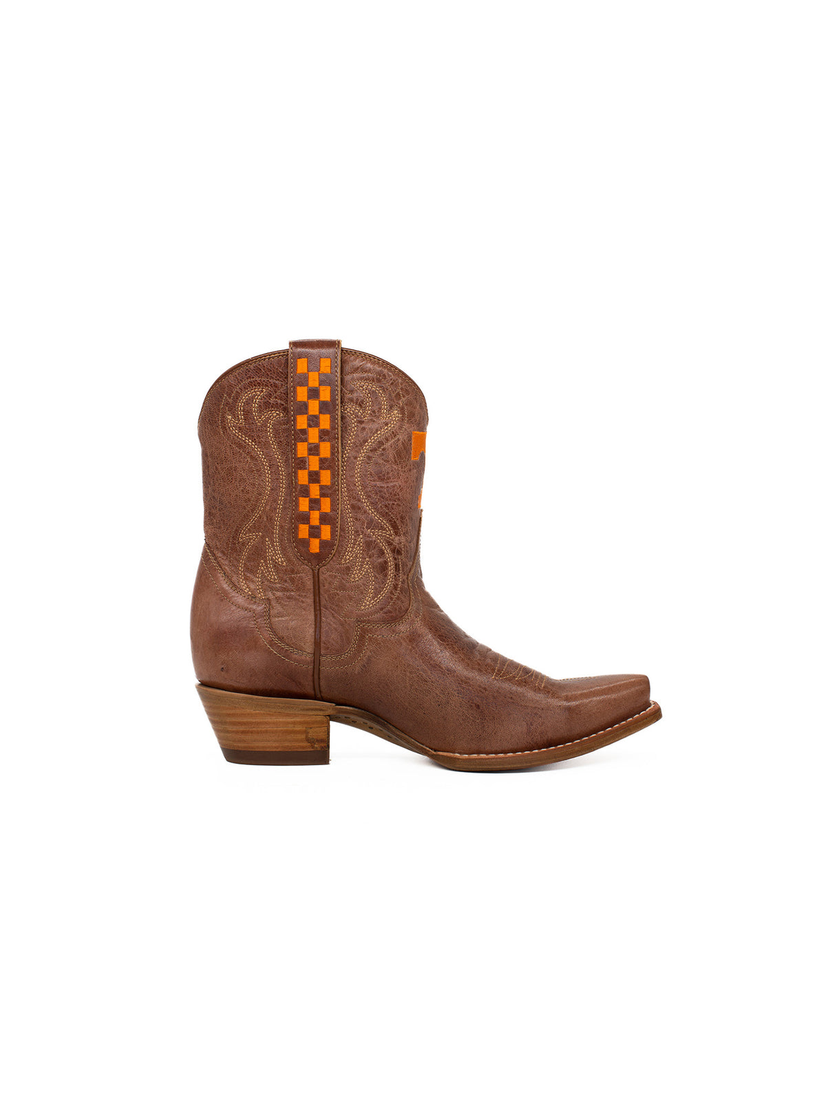 Gameday Boots Tennessee Volunteers Tan Leather Gameday Shorty Western Boot Orange Power T Logo