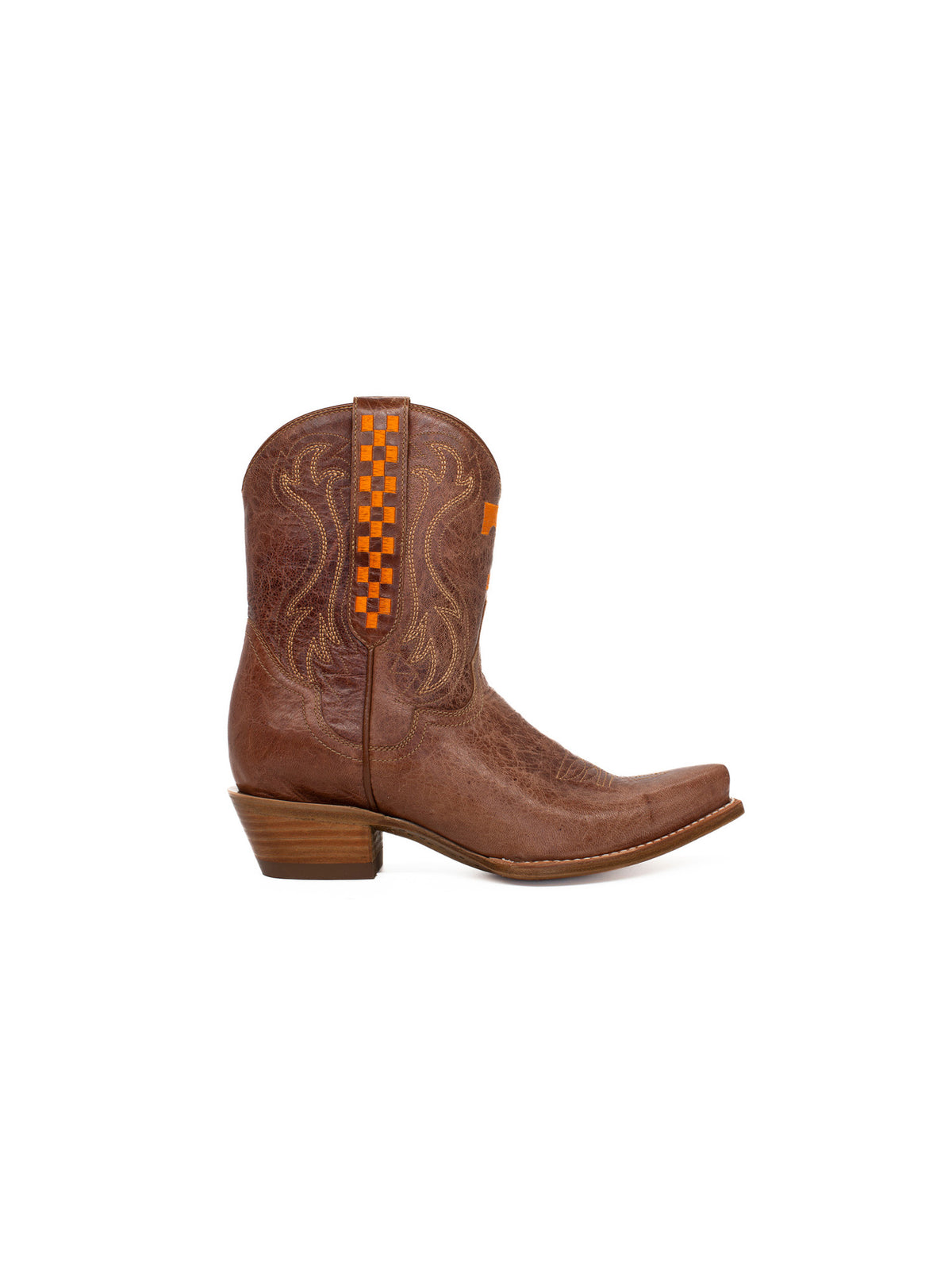 Gameday Boots Tennessee Volunteers Tan Leather Gameday Shorty Western Boot Orange Power T Logo
