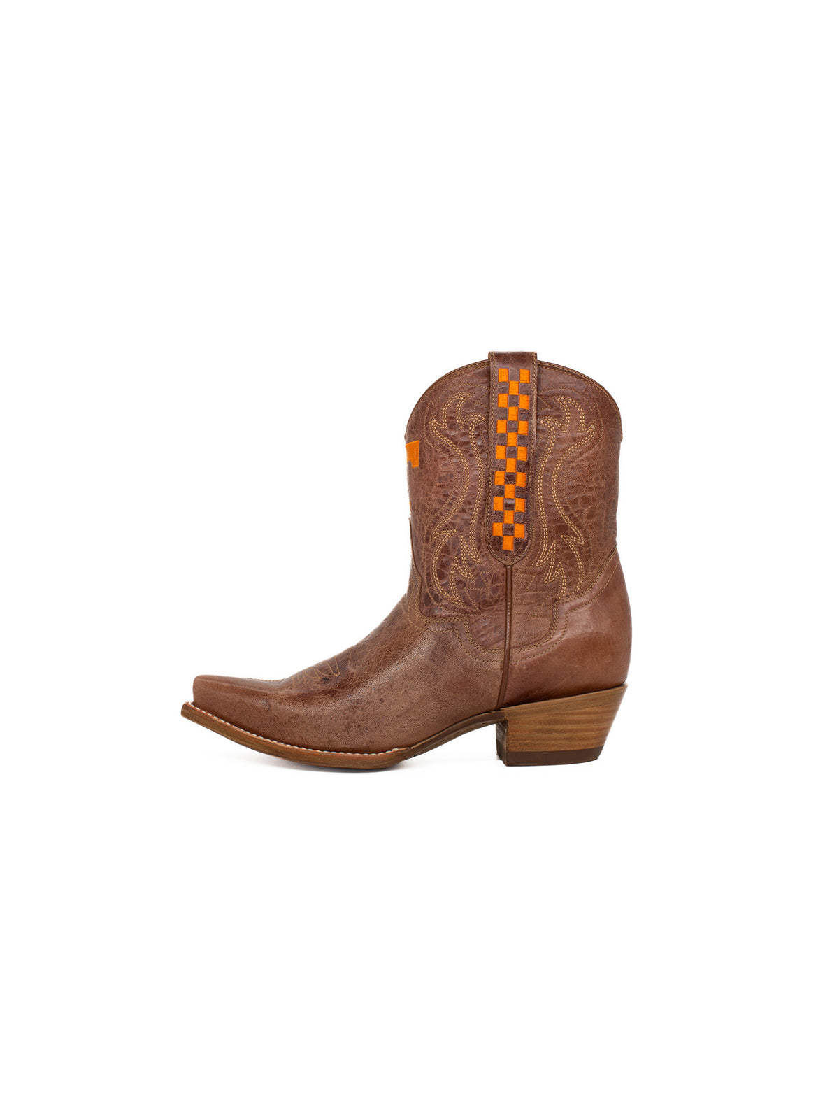 Gameday Boots Tennessee Volunteers Tan Leather Gameday Shorty Western Boot Orange Power T Logo