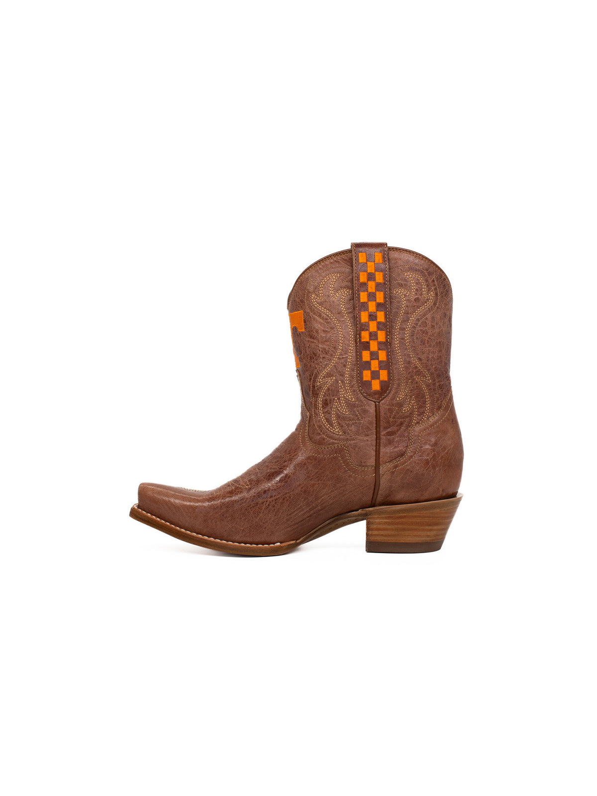 Gameday Boots Tennessee Volunteers Tan Leather Gameday Shorty Western Boot Orange Power T Logo
