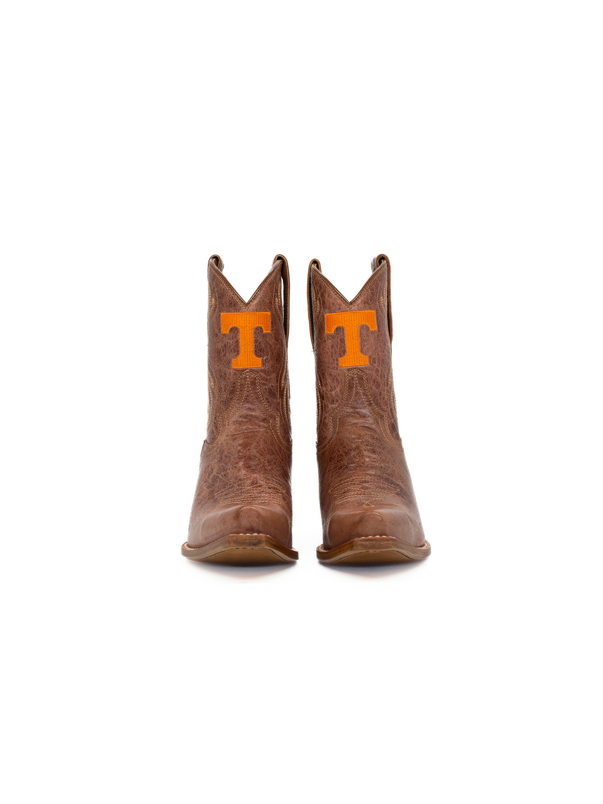 Gameday Boots Tennessee Volunteers Tan Leather Gameday Shorty Western Boot Orange Power T Logo