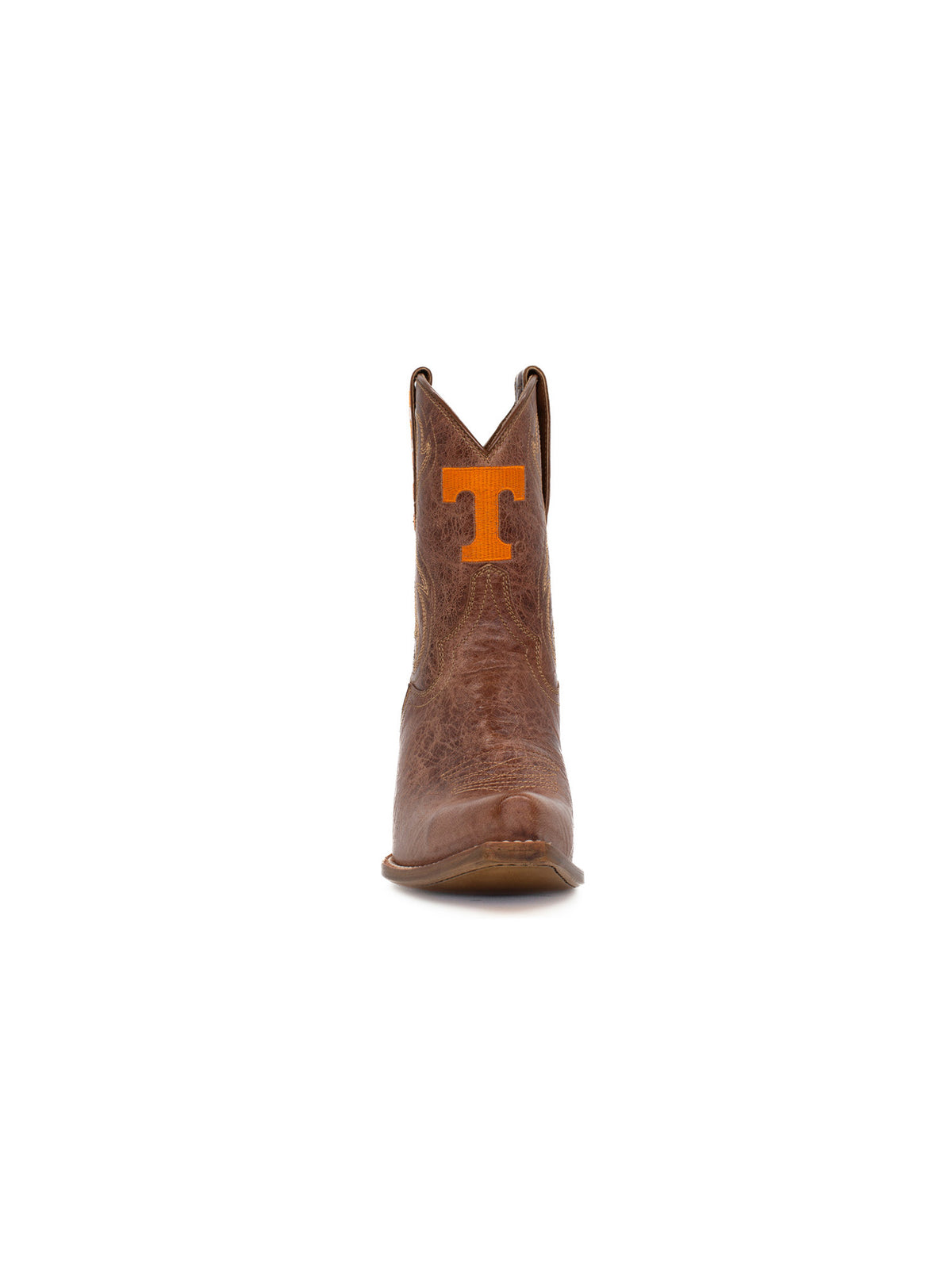 Gameday Boots Tennessee Volunteers Tan Leather Gameday Shorty Western Boot Orange Power T Logo