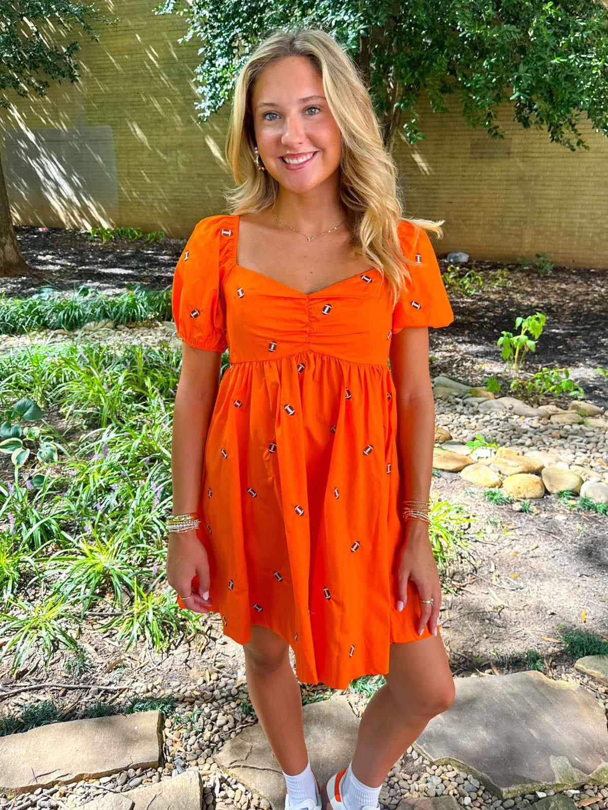 Gameday Football Puff Sleeve Mini Dress