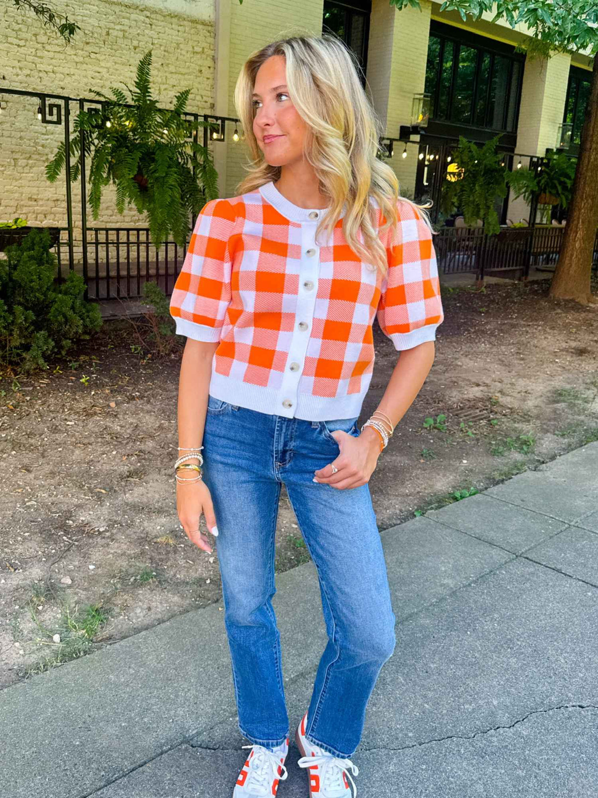 Gameday Gingham Knit Cardigan