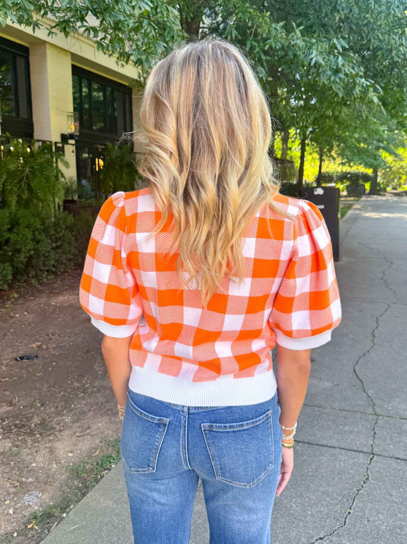 Gameday Gingham Knit Cardigan