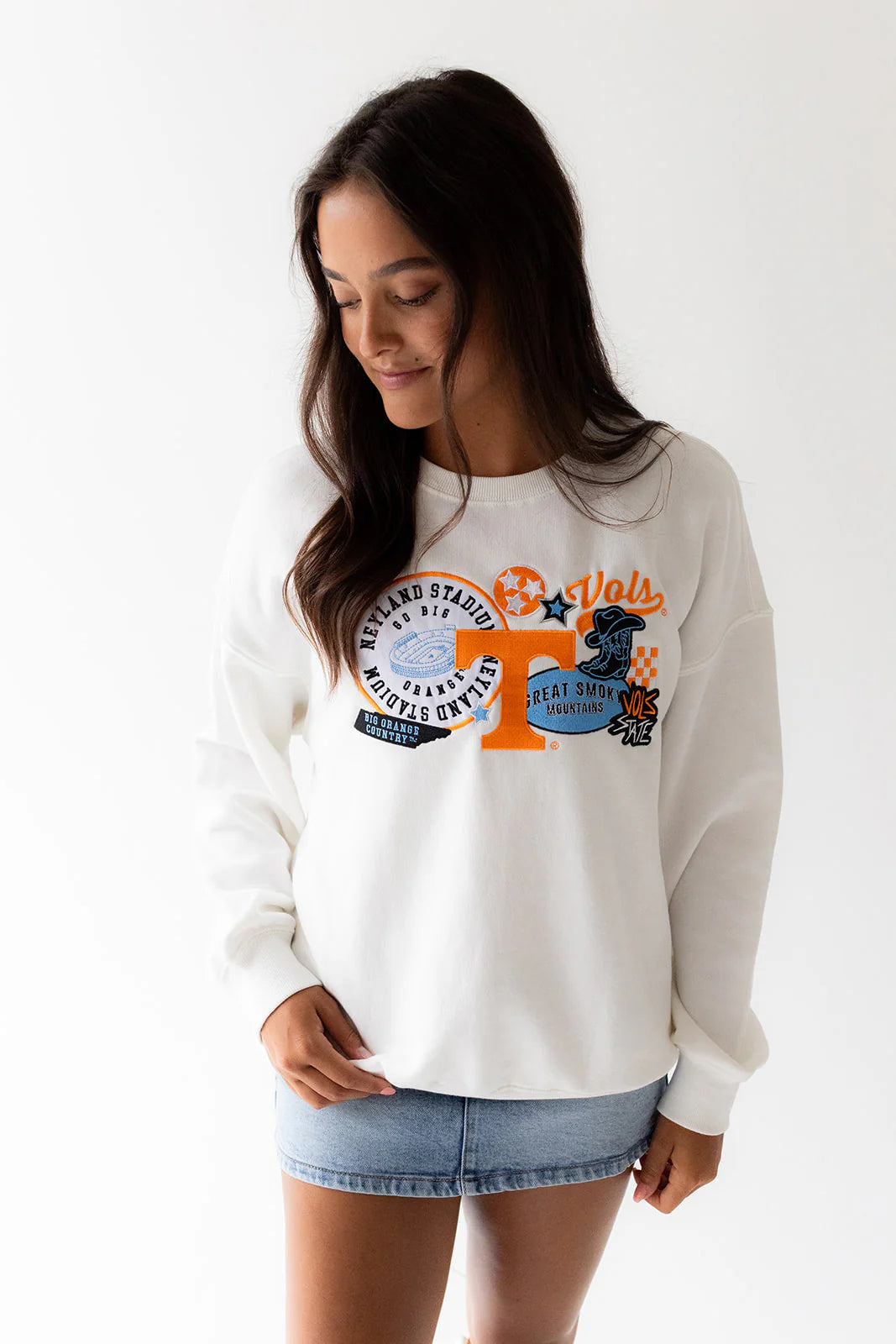 Tennessee Layer Patch Lantern Sleeve Crew Sweatshirt