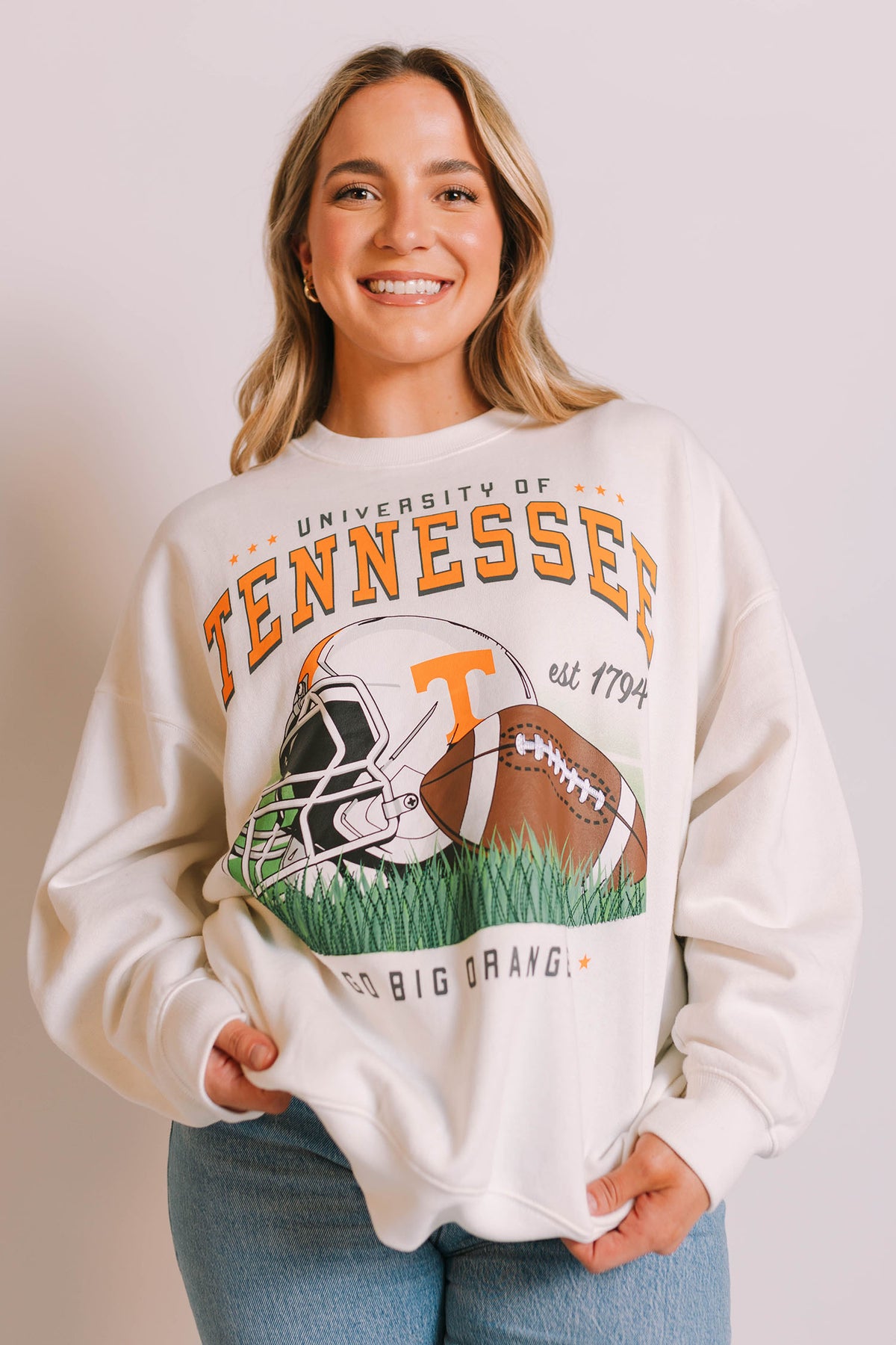 gameday social university of tennessee malone oversized crewneck sweatshirt for tennesse game day