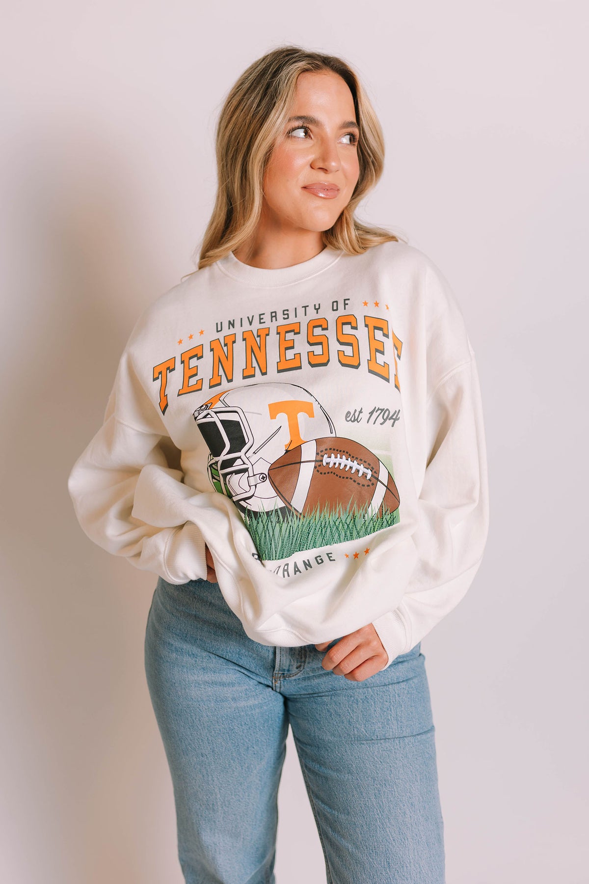 gameday social university of tennessee malone oversized crewneck sweatshirt for tennesse game day