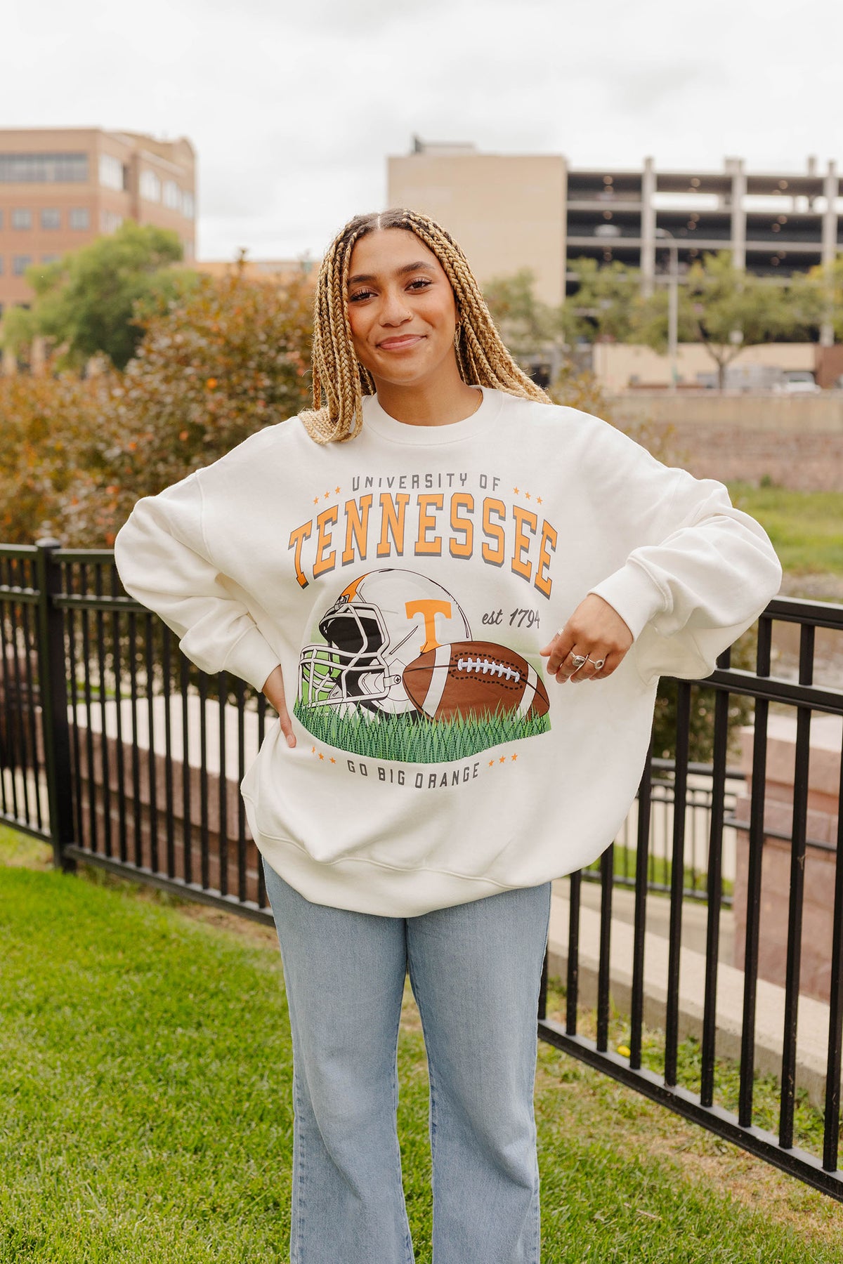 gameday social university of tennessee malone oversized crewneck sweatshirt for tennesse game day