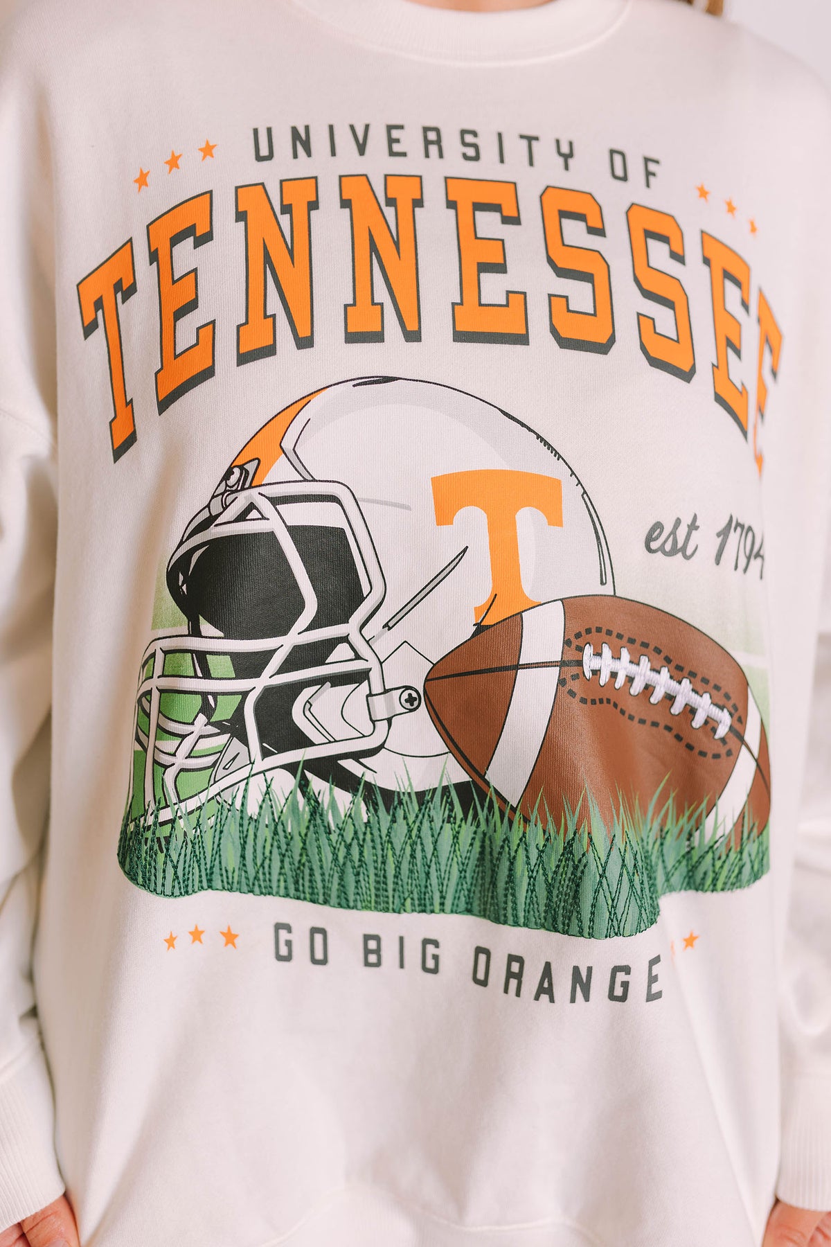 gameday social university of tennessee malone oversized crewneck sweatshirt for tennesse game day